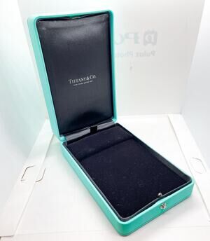 Tiffany & Co. Blue Leather Necklace & Earrings Holder Case Display Box